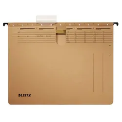 LEITZ Hängehefter ALPHA ohne Tasche, A4, Amtsheftung, Karton: 250g, naturbraun