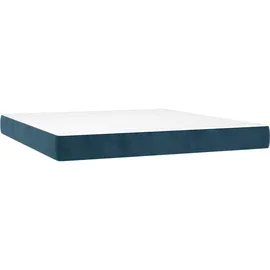 vidaXL Boxspringbett mit Matratze Dunkelblau 180x200 cm Samt