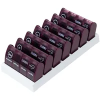 CINIBOX VIDA 4 – Tablettenbox 7 Tage – Bordeaux – Pillendose & Medikamentenbox mit jeweils 4 Fächern – leicht zu öffnen & sicher verschlossen – BPA-frei & lebensmittelecht – Made in DE