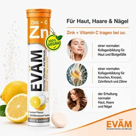 eväm Zink plus Vitamin C Brausetabletten 3 x 20 Stück