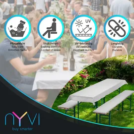 nyvi Bierbankauflagen Set 240 x 90 cm grau 3-tlg.