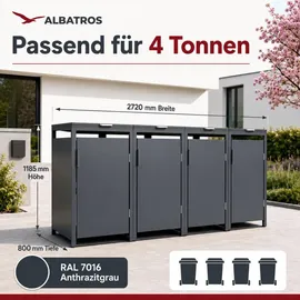 Albatros Mülltonnenbox 272 cm x 118,5 cm grau