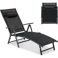 Costway Sonnenliege Klappliege 200 x 61 x 73 cm Schwarz