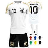 Deutschland Trikot Kinder Herren Damen WM 2026 Fussball Geschenke Jungen Coole Sachen für Jungs Fußball Trainingsanzug Tshirt EM Shirt geschenk junge 10 jahre Fußballtrikot Mädchen Set IIIII20Fo7IIIII - 134