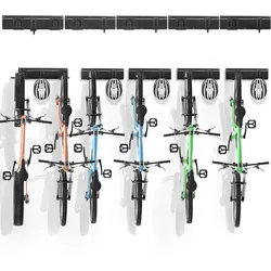VEVOR Fahrradständer Wandhalterung die Garage 6 Fahrräder 5 Helme