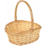 SIDCO Präsentkorb Geschenkkorb Weide oval Korb mit Henkel geflochten Weidenkorb 27x23cm