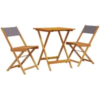 vidaXL 3-tlg. Bistro-Set Anthrazit Stoff und Massivholz