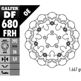 GALFER Bremsscheibe DF680 - Typ FRH schwimmend