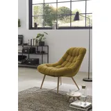 SalesFever Relaxsessel Toulon Samt 76 x 85 x 85,6 cm Gelb mit XXL-Steppung