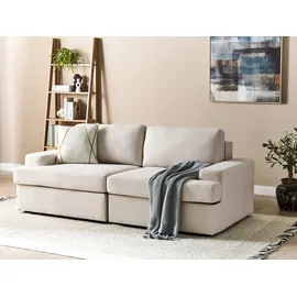 Beliani Sofa 3-Sitzer Alla Stoff Hellbeige