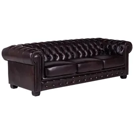 vente-unique Chesterfield Ledersofa 4-Sitzer - Büffelleder - Braun - BRENTON