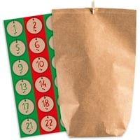 Pajoma Adventskalender zum Befüllen Nordic Vintage 24 Papiertüten Geschenktüten