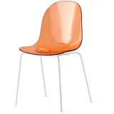 connubia 4-Fußstuhl »4-Fußstuhl, 2er-Set Stuhl, Esszimmerstuhl«, (Set), 2 St., 2er-Set Designstuhl mit durchsichtiger Sitzfläche aus Polycarbonat orange