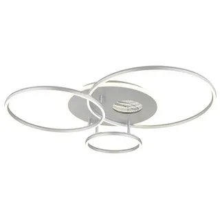 GLOBO Designleuchte Deckenlampe Fernbedienung LED 3D-Effekt Dimmer Timer silber CCT