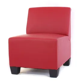 Mendler Modular 2-Sitzer Sofa Couch Lyon, Kunstleder ~ rot, ohne Armlehnen