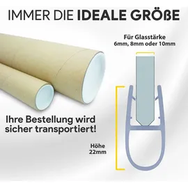 tktrading24 Duschdichtung PVC Ersatzdichtung Duschkabine Bad TYP-7 200cm Glasstärke 10mm