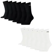 Puma Sportsocken Regular Crew Socken Sport 12-Pack 6 schwarz / 6 weiß - 35-38