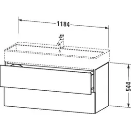 Duravit Waschtischunterschrank 2 Auszüge 118,4 x 54,4 x 45,9 cm Grau Matt