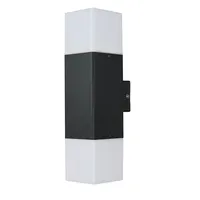 Licht-Erlebnisse Wandlampe außen Aluminium H: 32,5 cm Schwarz Weiß