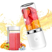 Smoothie Maker 350ml, Tragbarer Mixer USB, Mini Mixer Blender mit Glasbecher für Shake, Smoothie, Gemüse, Obst - 2000mAh, Weiß