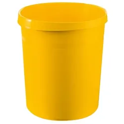 HAN Papierkorb GRIP mit Rand, 18 l, gelb, 2 Griffmulden, extra stabil