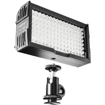 Walimex pro 128 Daylight Videoleuchte 8,5 W, On-Camera Studioleuchte mit Tageslicht LEDs, hochwertiges Streaming Licht mit Akku, dimmbare Beleu...