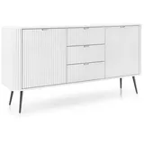 Deine Möbel 24 Kommode 168 x 87 x 39 cm Weiß/Schwarz/Beige/Gold