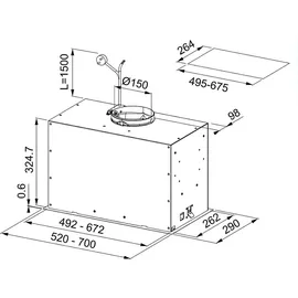 Franke Lüfterbaustein 70 cm Silber