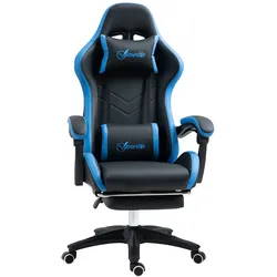 Vinsetto Gaming Stuhl Kunstleder, Schaumstoff, Nylon, Stahl