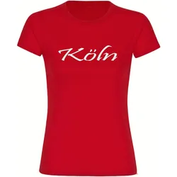 multifanshop Damen T-Shirt - Köln - Schriftzug - Druck weiß - Frauen