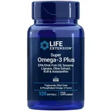 Life Extension - Super Omega-3 Plus EPA/DHA 120 Kapseln - Sesam-Lignane, Olivenextrakt, Krill & Astaxanthin - Hochdosierte Omega-3 für Herz- & Gehirngesundheit