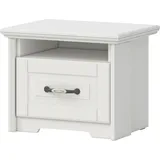 Home Affaire Nachtkommode HOME AFFAIRE "Evergreen, Maße: B/T/H 56/42/45cm, Soft-Close-Funktion", weiß (elfenbeinfarben weiß), B:56cm H:45cm T:42cm, MDF, Spanplatte, Sideboards, im klassischen Landhausstil,FSC-zertifiziert,hochwertige UV Lackierung