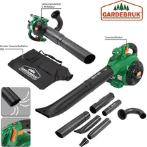 Gardebruk Laubsauger 4 in 1 Benzin Blasgeschwindigkeit 90m/s Fangsack 45L inkl Werkzeug Laubbläser Häcksler Gartensauger