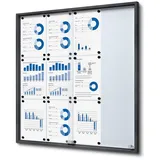 Showdown Showdown® Displays Schaukasten SLIM grau 12x DIN A4 90,6 x 5,0 x 94,8 cm, 1 St.