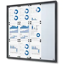 Showdown Showdown® Displays Schaukasten SLIM grau 12x DIN A4 90,6 x 5,0 x 94,8 cm, 1 St.