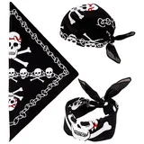 w widmann milano party fashion - Bandana Totenkopf, Piraten Kopftuch, ca. 55 x 55 cm, Karneval, Fasching