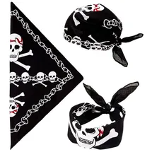 w widmann milano party fashion - Bandana Totenkopf, Piraten Kopftuch, ca. 55 x 55 cm, Karneval, Fasching