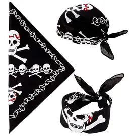 w widmann milano party fashion - Bandana Totenkopf, Piraten Kopftuch, ca. 55 x 55 cm, Karneval, Fasching