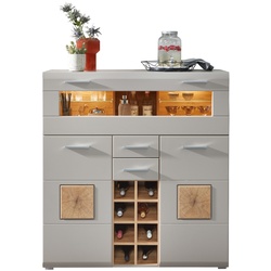 Innostyle Fun Plus II Barschrank inkl. LED-Beleuchtung Basalt/Eiche Altholz Grau/Braun