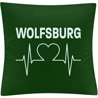Multifanshop Kissenbezug - Wolfsburg - Herzschlag - Druck weiß