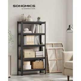Songmics Lagerregal Stahl 75 x 30 x 150 cm schwarz 5 Fachböden