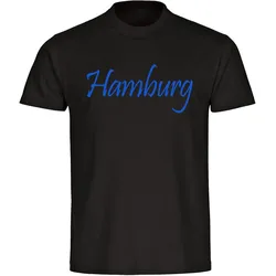 multifanshop Kinder T-Shirt - Hamburg - Schriftzug - Druck blau - Kind