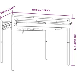 vidaXL Gartenpavillon 3 x 3 m inkl. 4 Seitenteile Creme