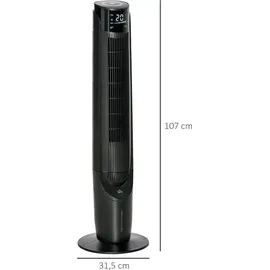 Homcom Turmventilator 31,5 cm Schwarz