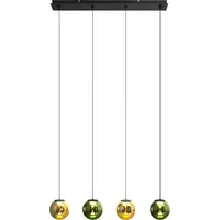 ECO-Light Pendelleuchte »Altaïr«, goldfarben/grün 4-flammig Glas 3.000 K