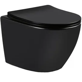 Bäder Boutique Wand-WC mit WC-Sitz Schwarz Matt