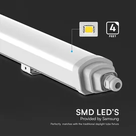 V-Tac Wannenleuchte 1 LED 60 cm weiß Kunststoff