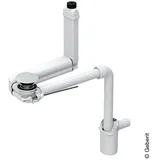 Geberit Clou Raumsparmodell, Abgang horizontal, Hebelbetätigung, und Ventilabdeckung, vertikal, weiß