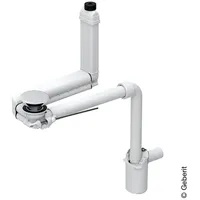 Geberit Clou Raumsparmodell, Abgang horizontal, Hebelbetätigung, und Ventilabdeckung, vertikal, weiß