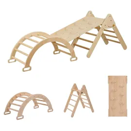 Relaxdays Kletterdreieck 3 in 1 Holz Braun